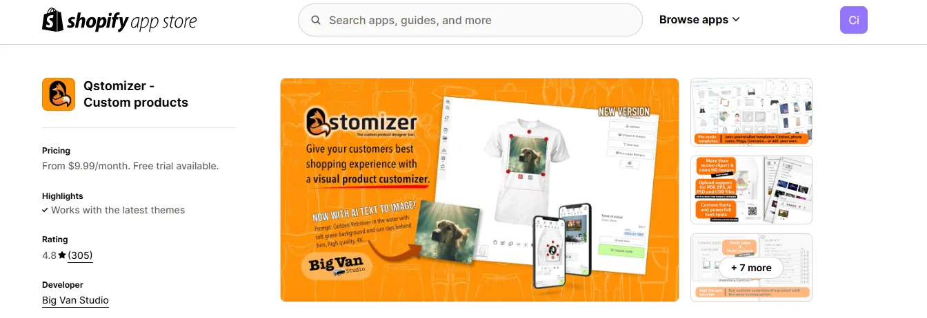 8. Qstomizer ‑ Custom products
